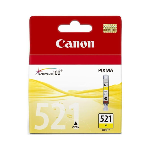 canon original chromalife 100+ yellow ink tank cli 521y
