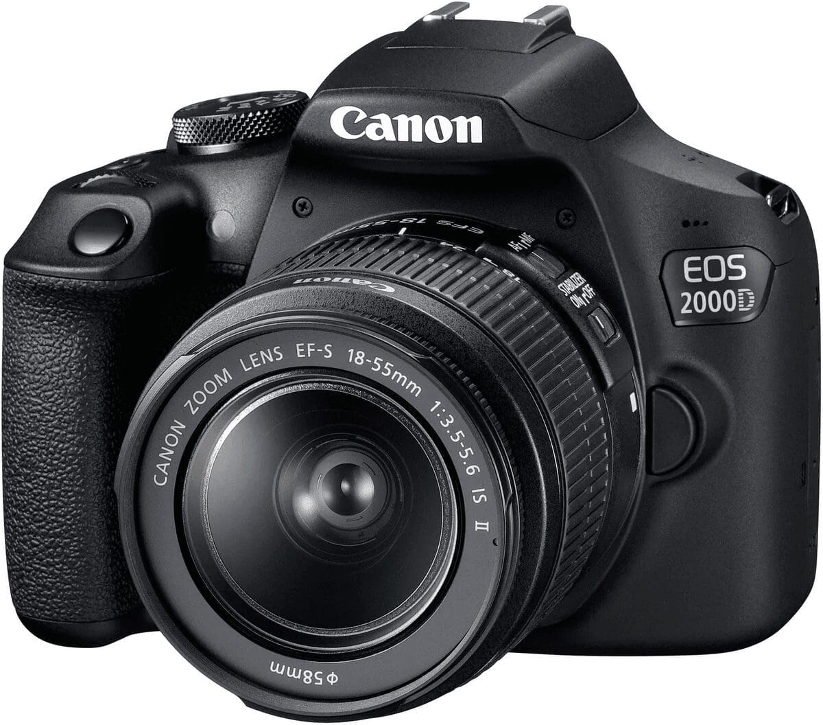 canon eos 2000d dslr camera with ef s 18 55 mm f/3.5 5.6 is ii lens black canon eos 2000d dslr camera with ef s 18 55 mm f/3.5 5.6 is ii lens black