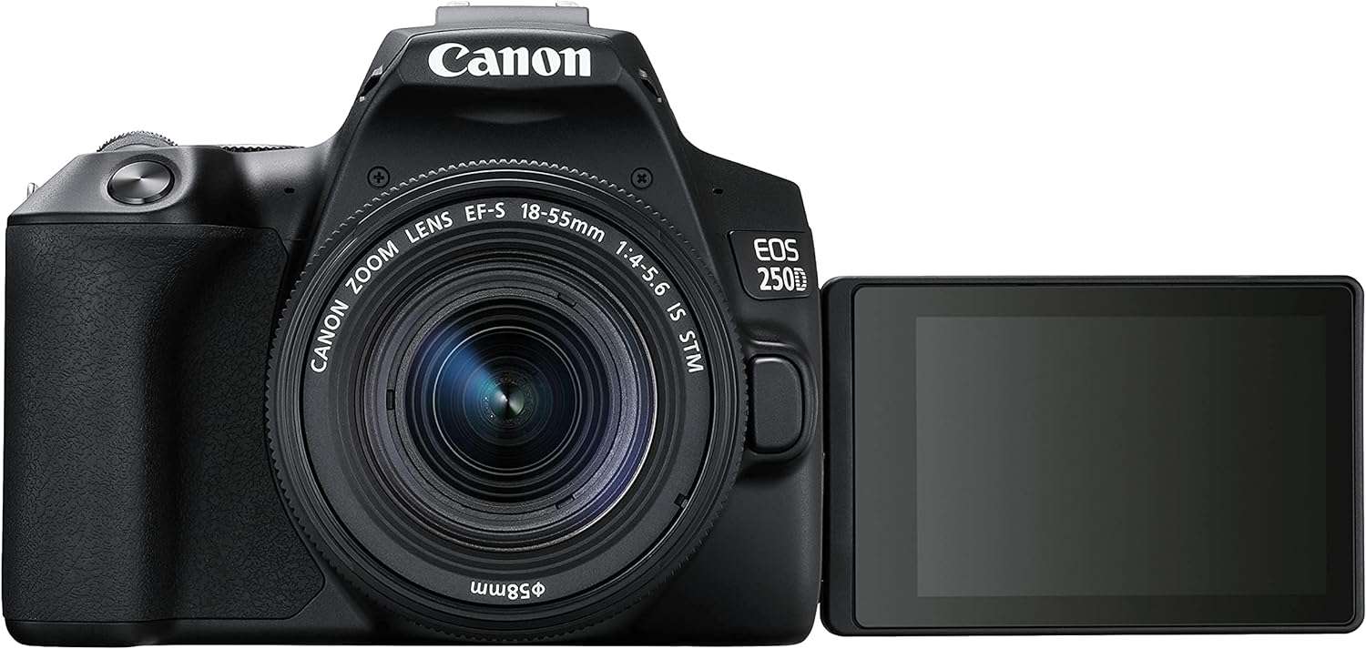 canon eos 250d with ef s 18 55mm f4 5.6 is stm lens black canon eos 250d with ef s 18 55mm f4 5.6 is stm lens black